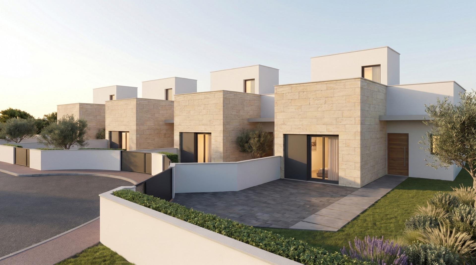 35-1 Development of 4 newly built semi-detached and terraced villas with private swimming pools at the Mazarrón Country Club