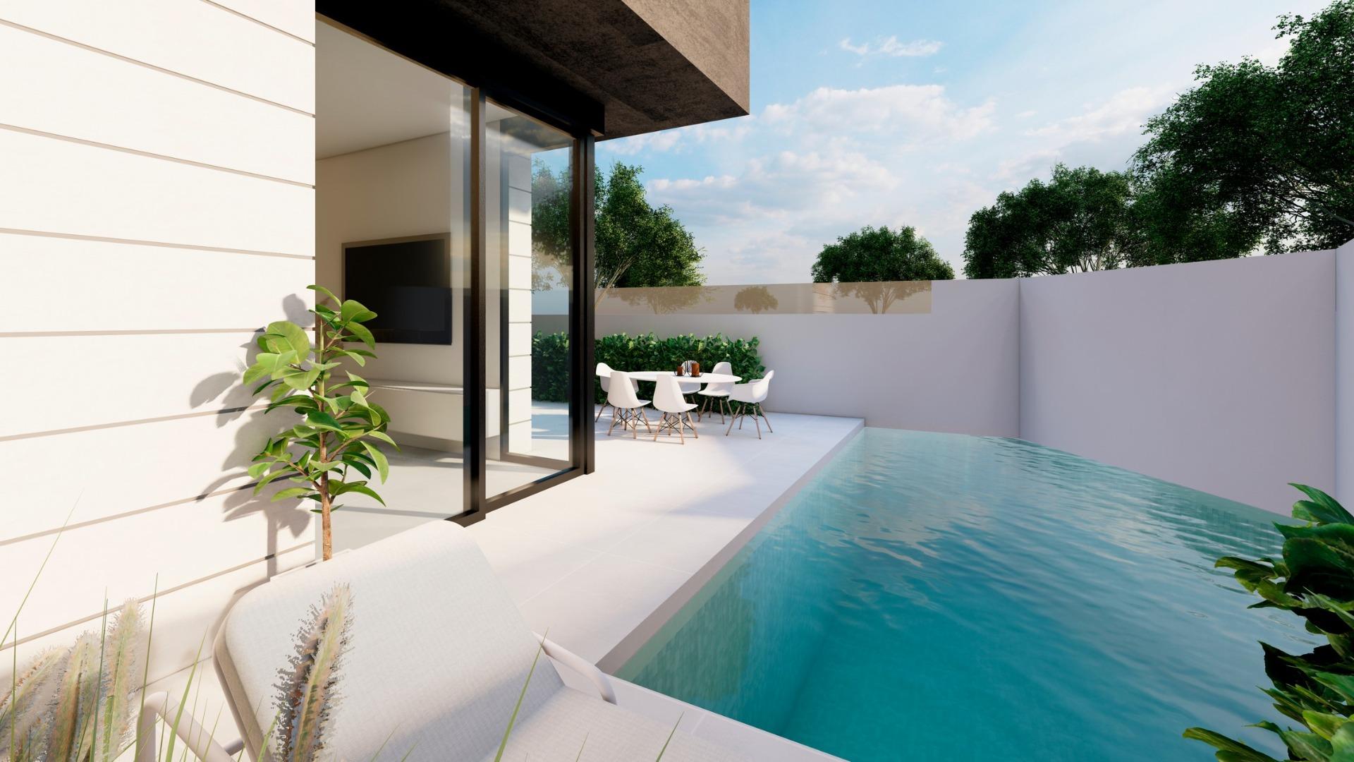 New Build Semi Detached Villas for Sale in Mutxamel with Private Pool and Sea Views