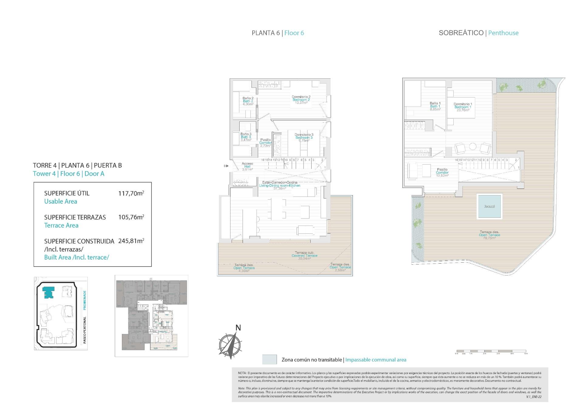 WONDERFUL PENTHOUSE 50M FROM THE BEACH